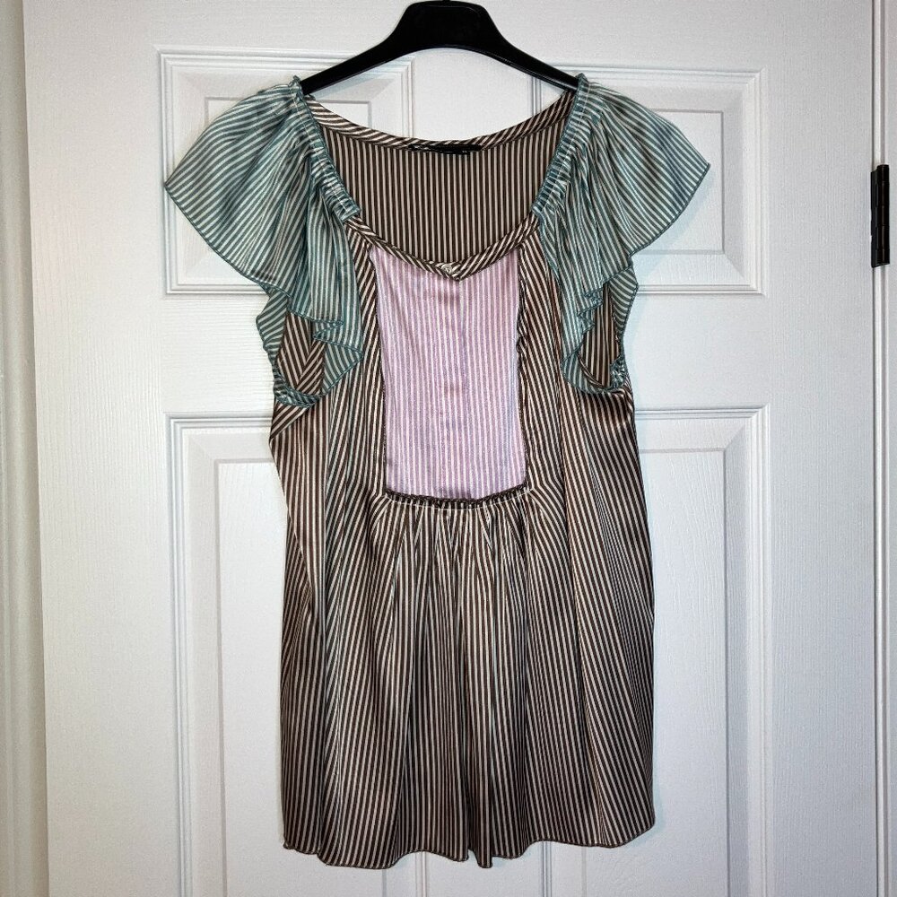BCBGMaxAzria: Flowy striped multicolored blouse (size XS)